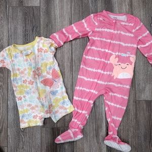 Carter's Baby Girl PJ's Bundle Size 12M